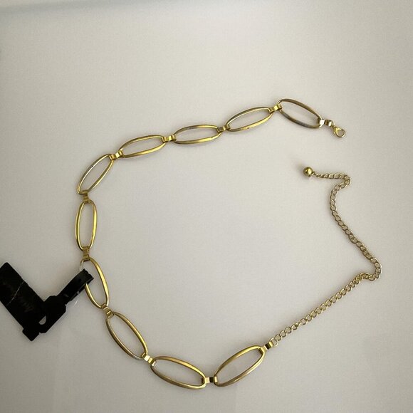 ASHLEY STEWART DISTRESSED GOLD METAL BELT 39" - Picture 4 of 12